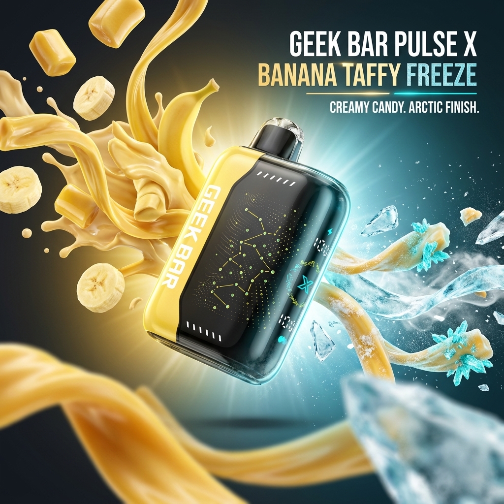 Geek Bar Pulse X 25000 Puffs Disposable Vape Dual Mode, 18mL, 5% Nicotine - Banana Taffy Freeze