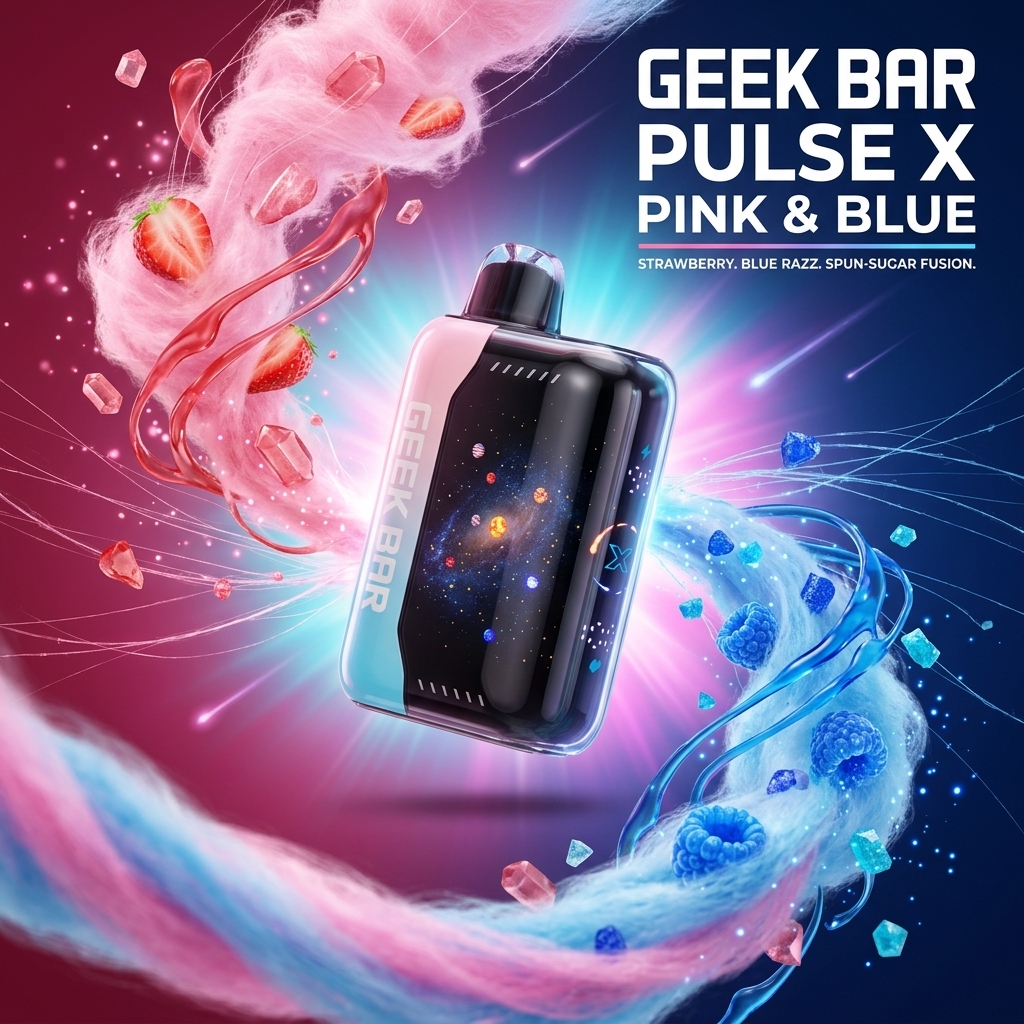 Geek Bar Pulse X 25000 Puffs Disposable Vape Dual Mode, 18mL, 5% Nicotine - Pink & Blue