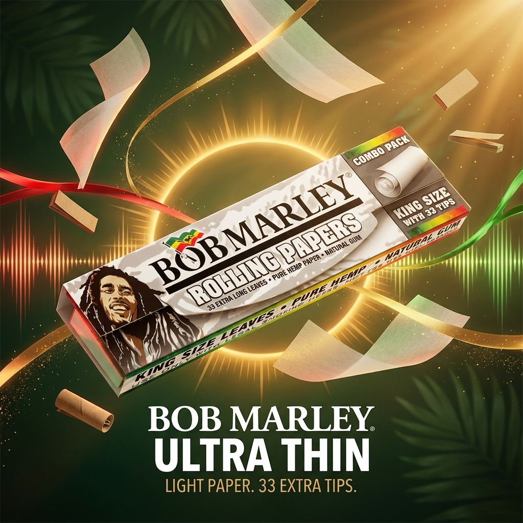Bob Marley Ultra Thin King Size Rolling Papers with 33 Extra Tips