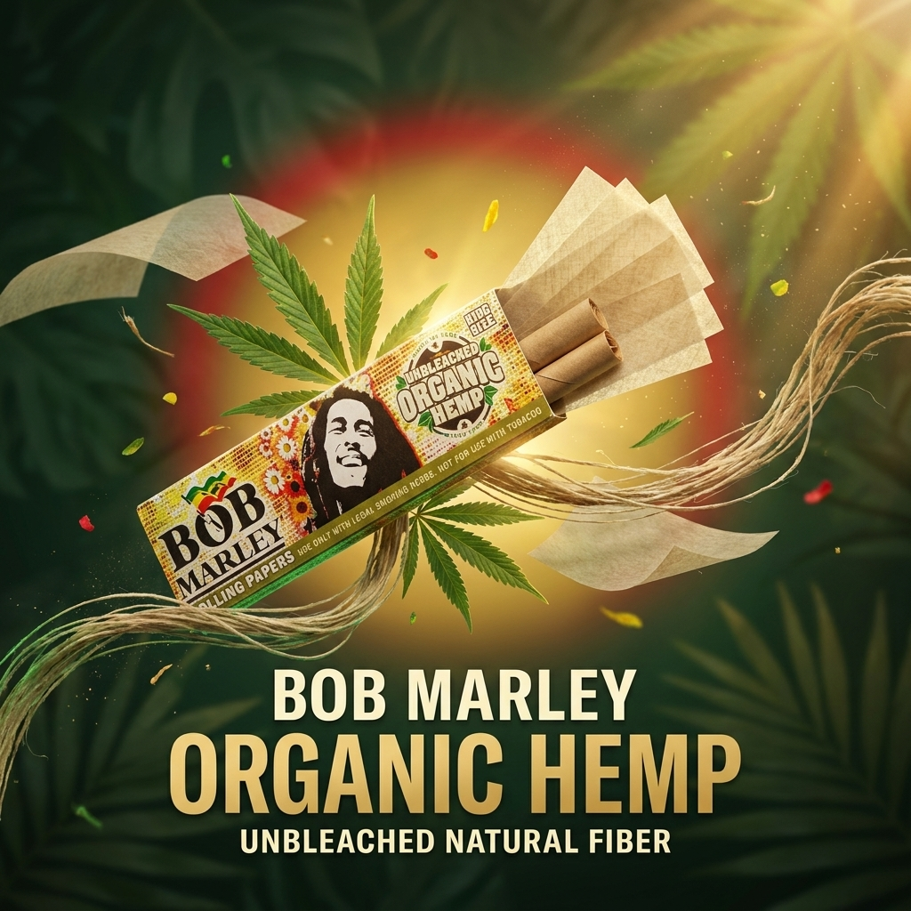 Bob Marley King Size Unbleached Organic Hemp Rolling Papers 5-Pack