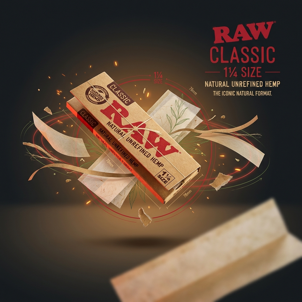 RAW Classic 1¼ Size Rolling Papers Natural Unrefined Hemp 2-Packs