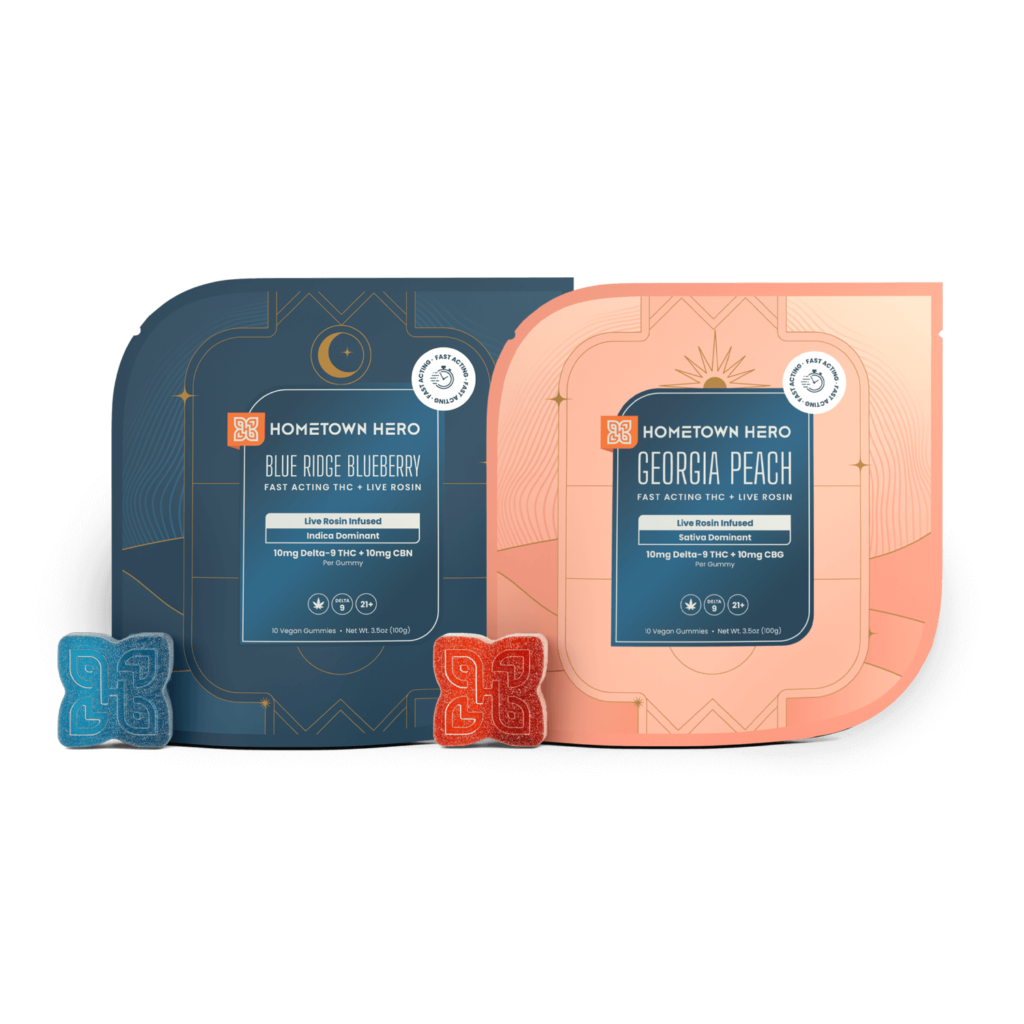 Blue Ridge Blueberry + Georgia Peach - Delta 9 Live Rosin Gummies Duo Pack