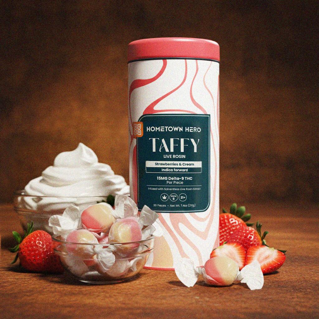 Strawberry & Cream - Delta 9 Live Rosin Taffy (Buy 4, Get 1 Free)