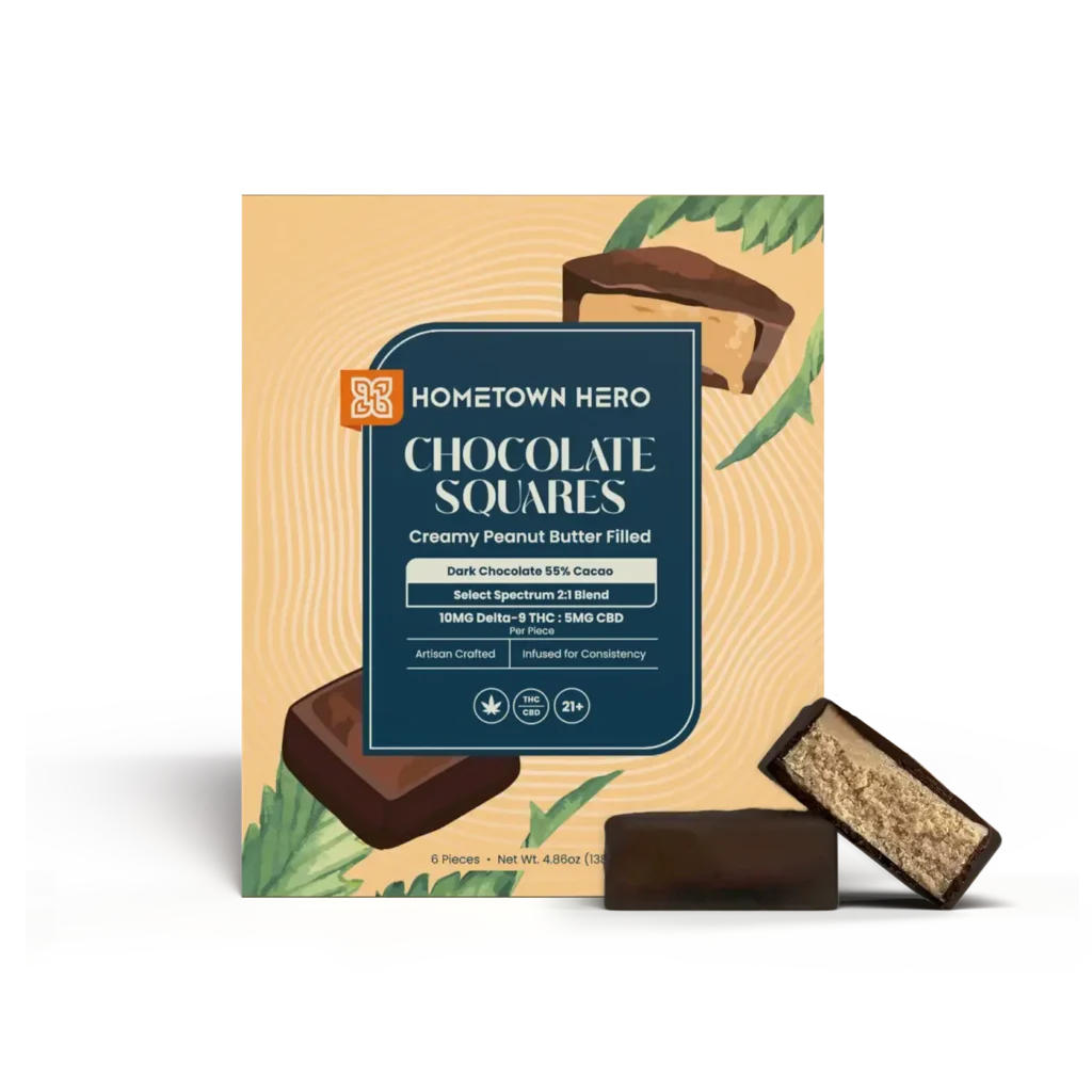 10mg - Dark Chocolate Peanut Butter Squares
